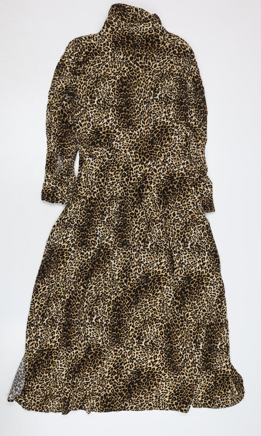 Topshop Women’s Multicoloured Animal Print Midi Dress Size 6