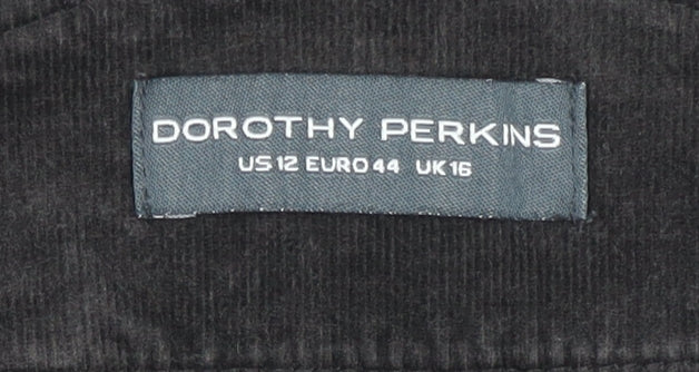 Dorothy Perkins Black Corduroy Pinafore Dress