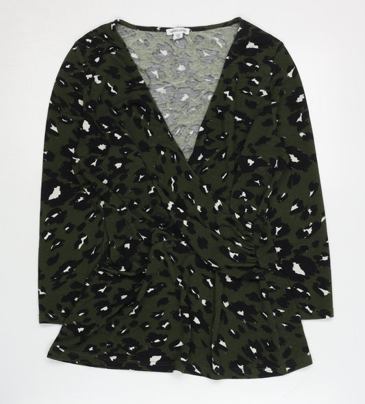Womens UK Size 14 Sonder Studio Green Wrap Blouse