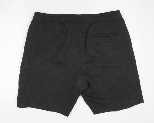 Next Men's Black XL Sweat Shorts, Drawstring, Pockets