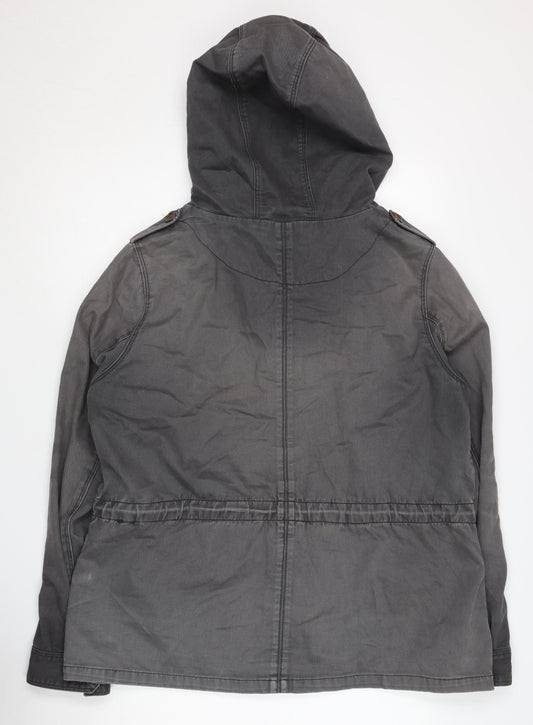 H&M Women's Grey Parka Jacket Size 16