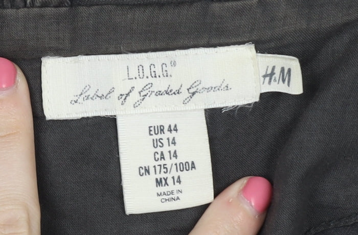 Womens UK Size 16 H&M Grey Parka Coat