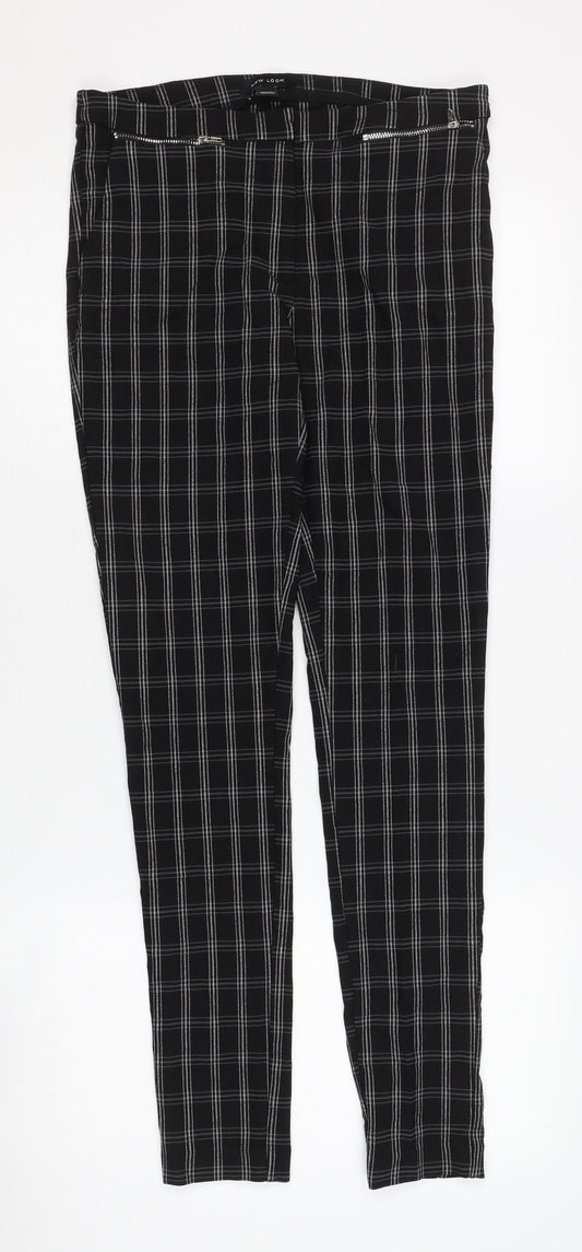 Womens UK Size 10 New Look Regular Fit Black Trousers