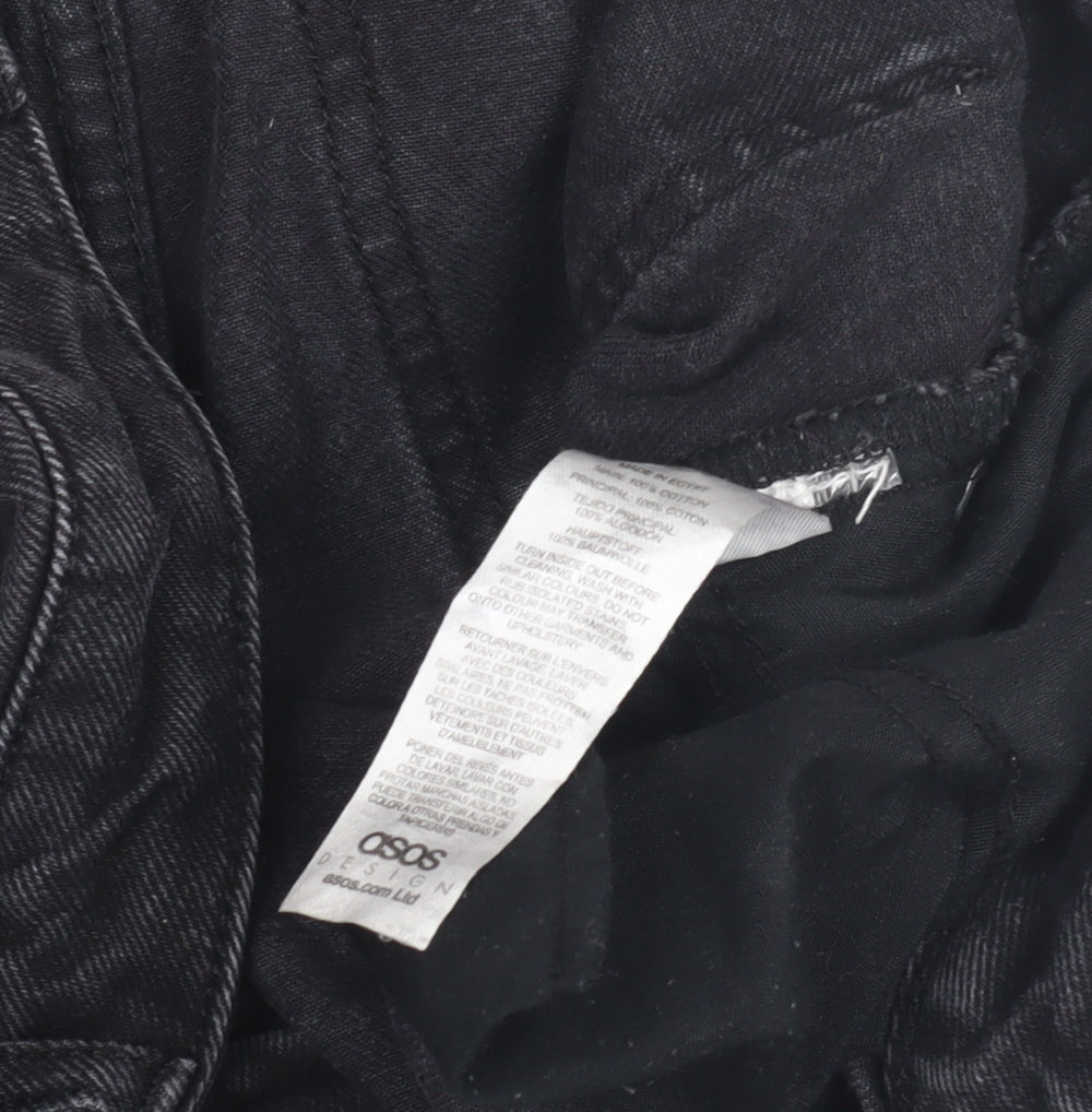 Womens UK Size 10 ASOS DESIGN Regular Fit Straight Black Jeans