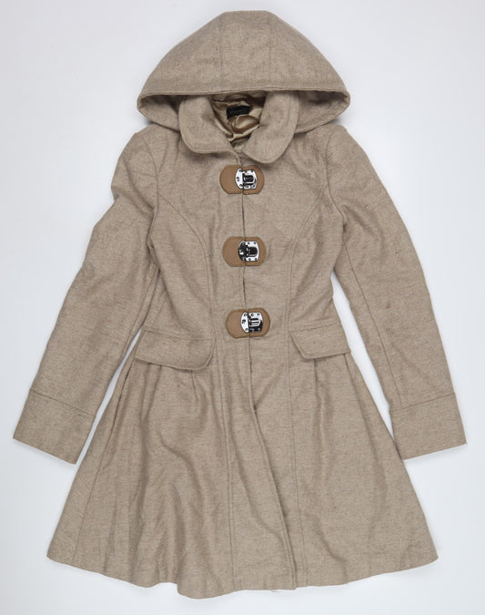 Womens UK Size 2 Topshop Beige Trench Coat