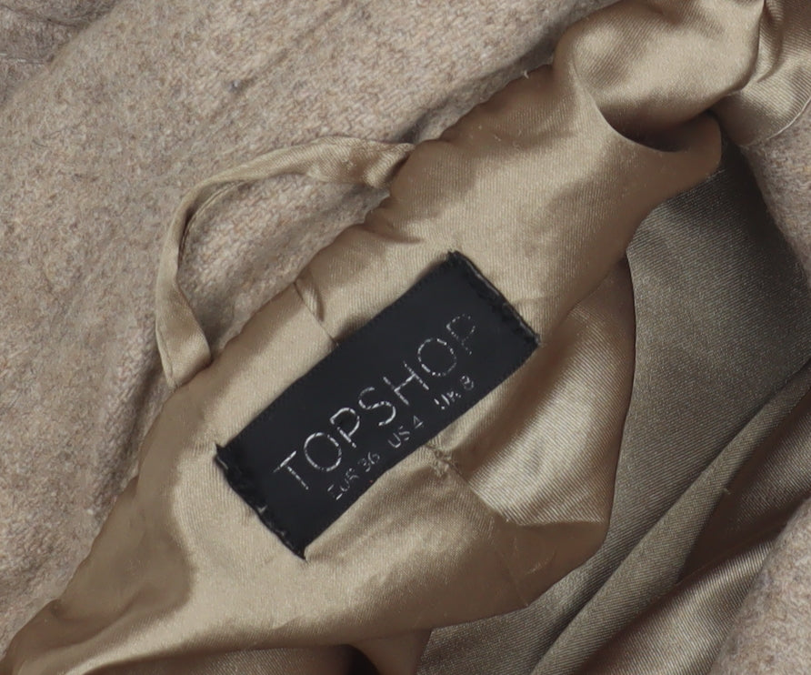 Womens UK Size 2 Topshop Beige Trench Coat