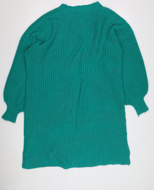 Womens UK Size 2 QED London Green Cardigan Jumper