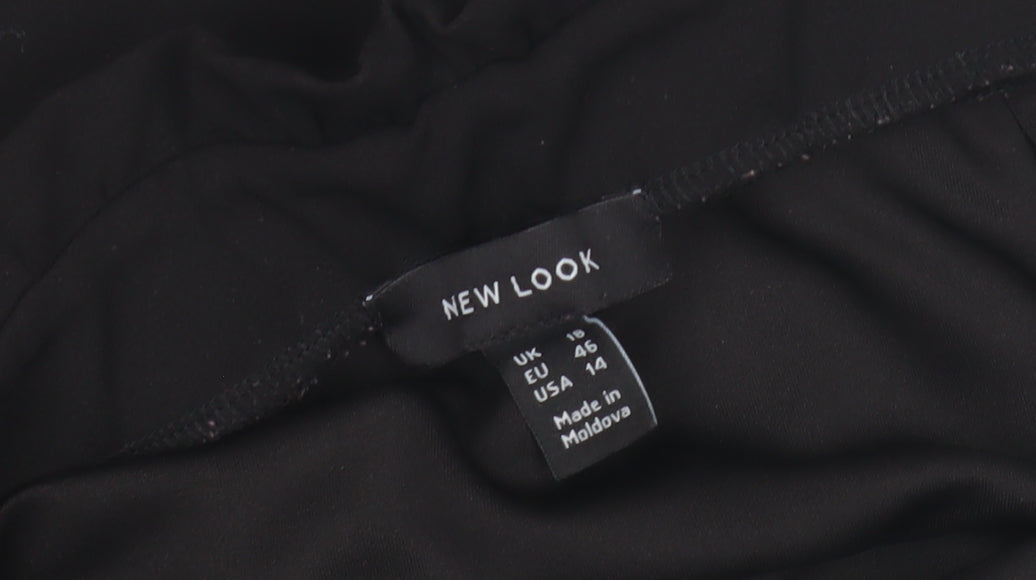 New Look Women's Black High-Waist Pencil Skirt Size 18