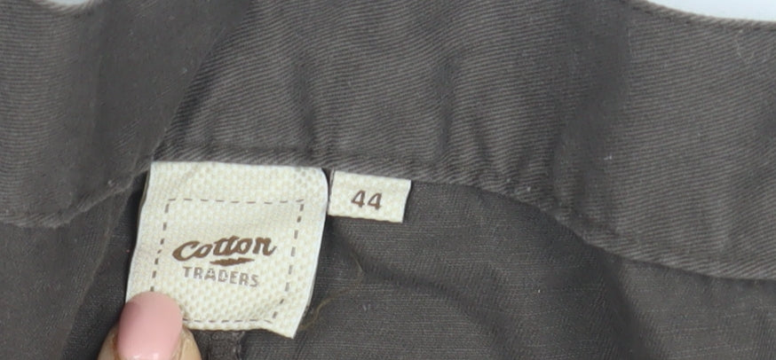 Cotton Traders Unisex Brown Pleated Casual Shorts