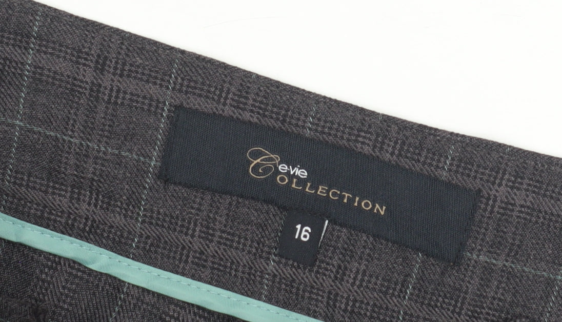 Evie Collection Women's Grey Plaid Trousers Size 16