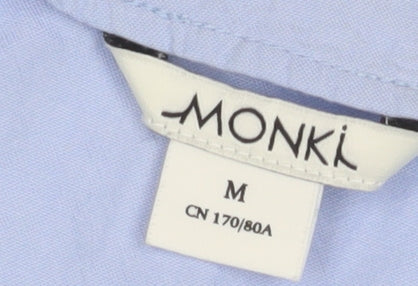 Monki Women's Blue M Playsuit V-Neck Cotton Casual