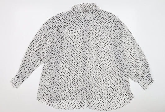 Womens UK Size XS Zara White Basic Button-Up