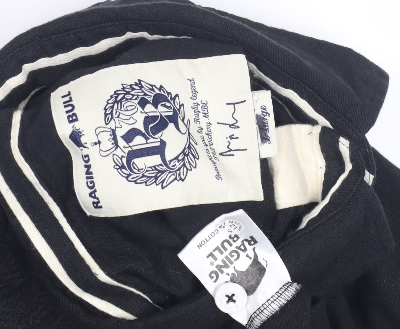 Raging Bull Men's Black Long Sleeve Polo Shirt