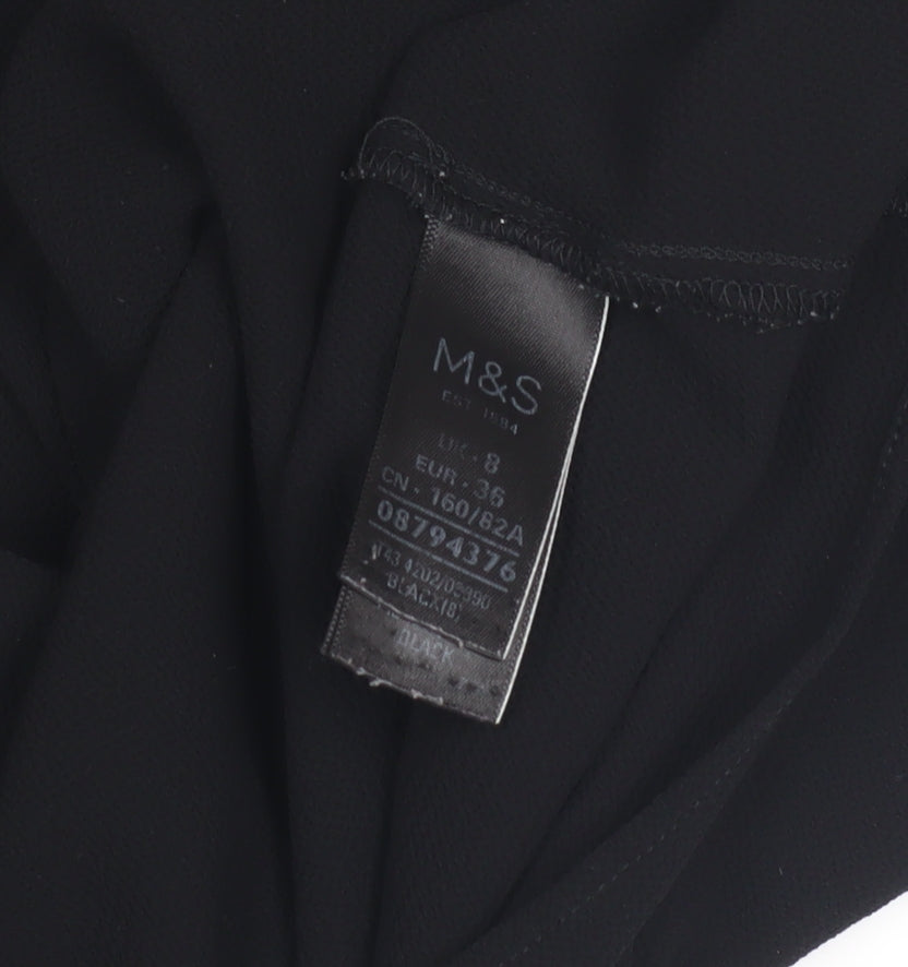 Womens UK Size 8 Marks and Spencer Black Basic T-Shirt