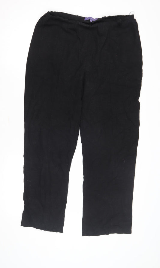 Womens UK Size 12 Autonomy Relaxed Fit Casual Black Trousers