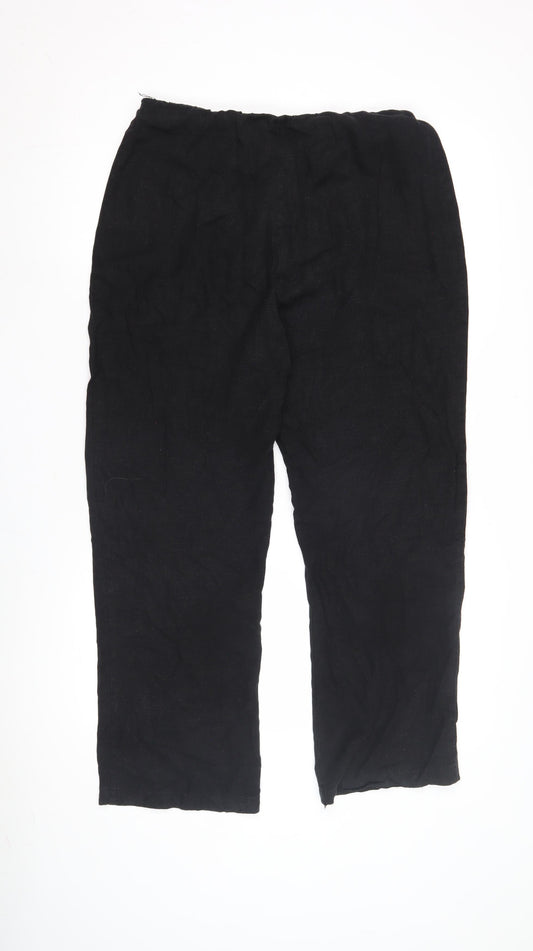 Autonomy Women's Black Linen Trousers Size 12