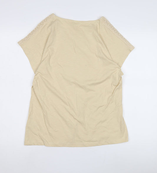 Damart Women's Beige Crochet Tunic, Size 14, Casual Elegance