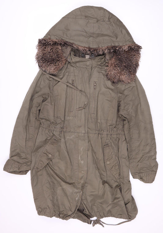 Womens UK Size 10 French Connection Brown Parka Coat