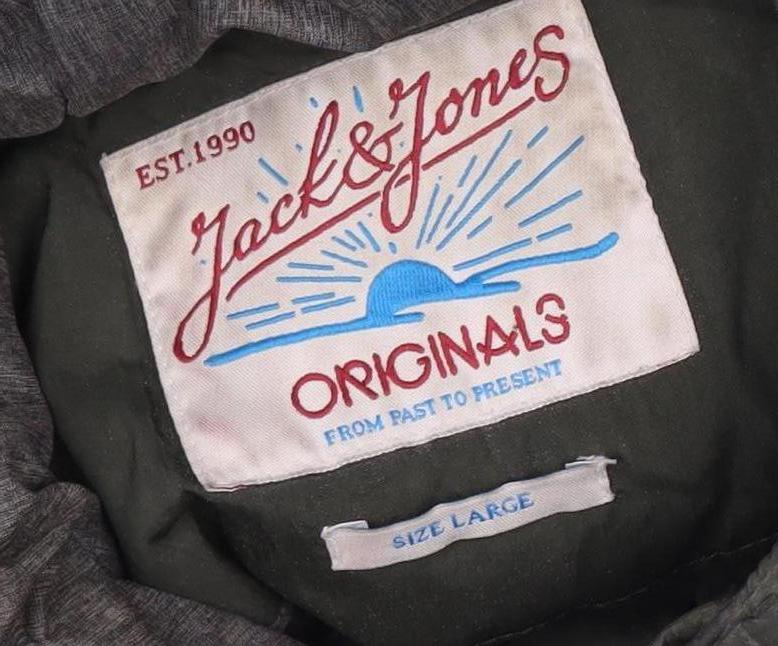 Mens UK Size L JACK & JONES Green Parka Coat