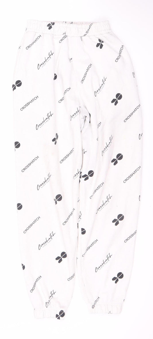 Crosshatch Unisex Adults White Trousers XS