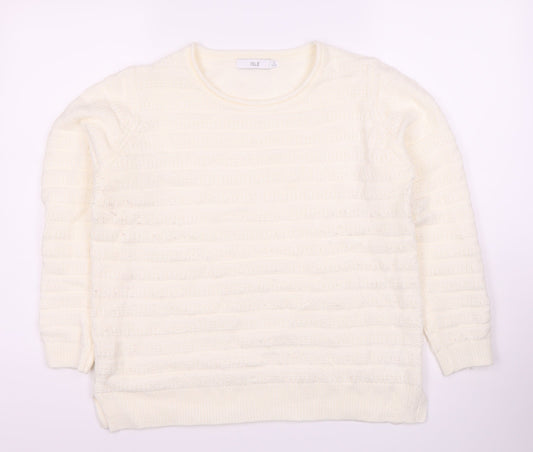 Womens UK Size M Isle Ivory Pullover Jumper