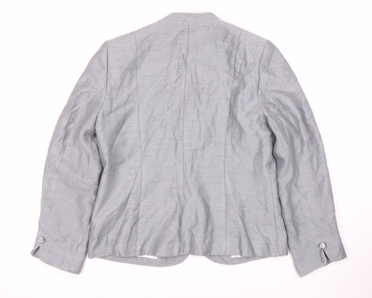 Jacques Vert Women's Grey Blazer Size 14 Classic Fit