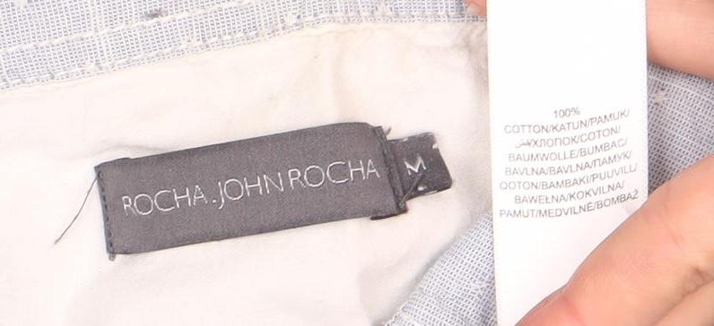 ROCHA John Rocha Men's White Button-Up Shirt M