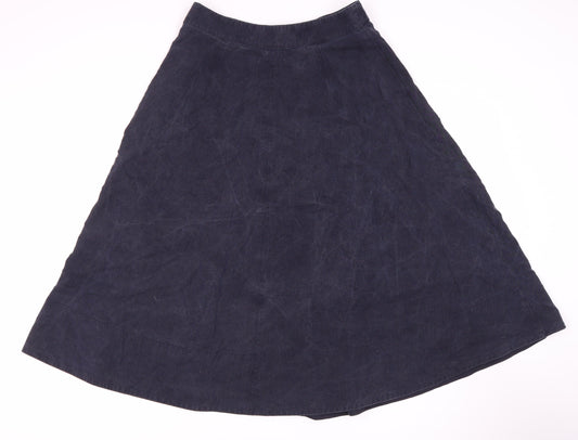 Hobbs Women's Blue Wool A-Line Midi Skirt Size 8