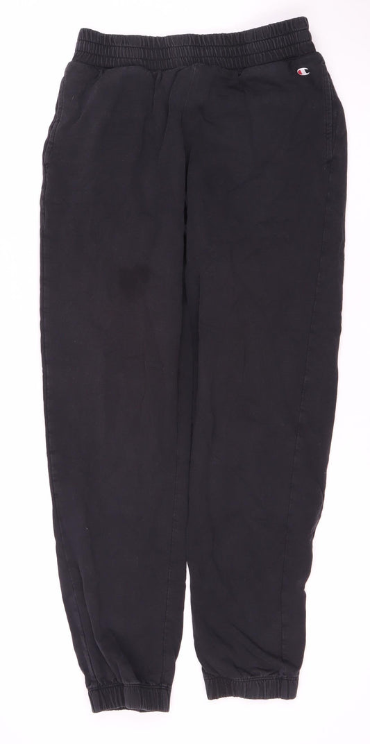 Additional front view of Champion Black Joggers, unisex, small, activewear