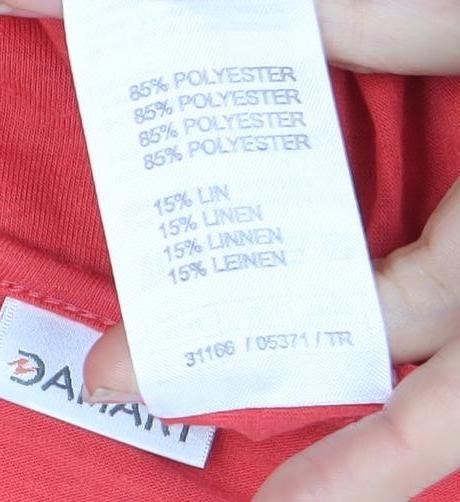 Damart Women's Red Beaded Linen T-Shirt - M, Casual