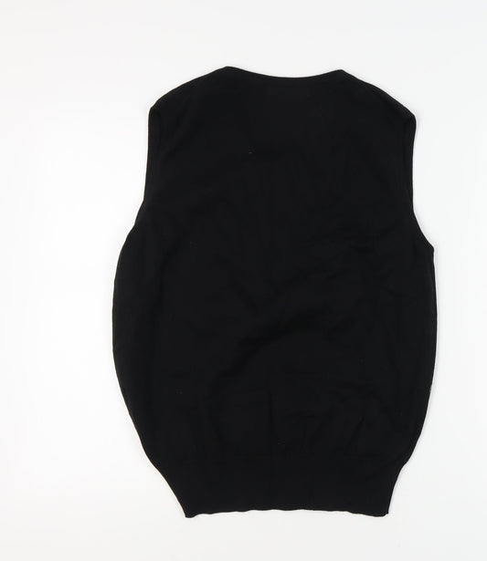 The Golf Co Men's Black Argyle Sleeveless Vest L