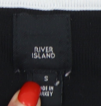 Womens UK Size S River Island Black Full Zip Jumper
