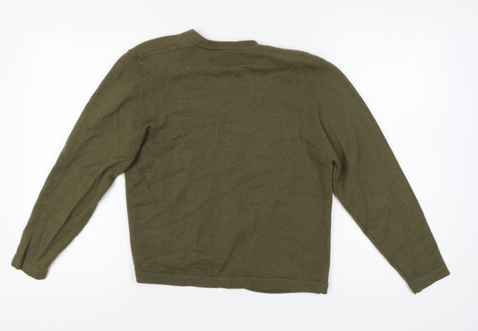 Country Casuals Women's Green V-Neck Cardigan Medium