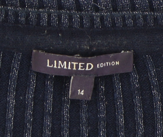 Limited Edition Women's Blue Crew Neck Jumper, Size 14