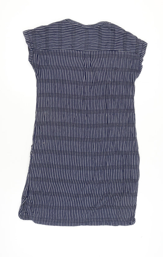 Mantaray Women's Blue Striped Shift Dress Size 10