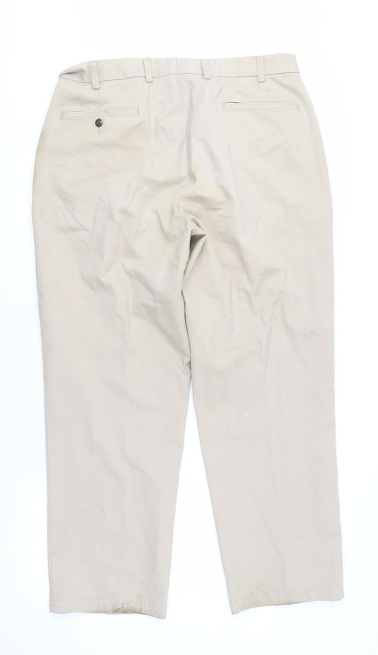 Orvis Men's Beige Trousers Size 36 Button Closure