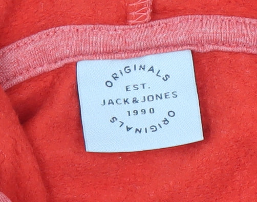 Mens UK Size S JACK & JONES Red Pullover Hoodie