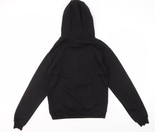 Back view of Marvel unisex xs black pullover hoodie with graphic print