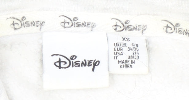 Womens UK Size XS Disney White Pullover Hoodie