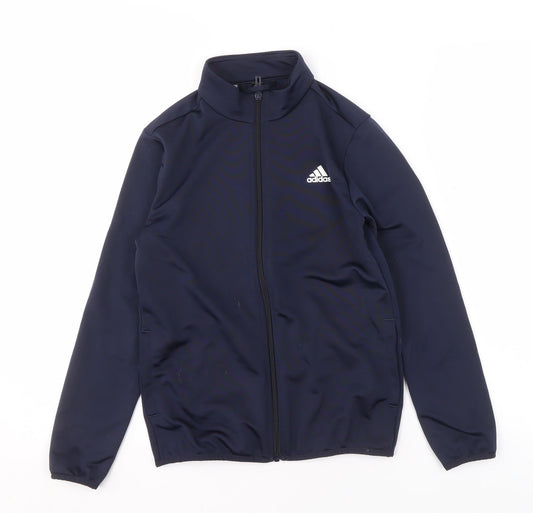 Additional front view of Adidas boys’ blue track jacket 9-10 years