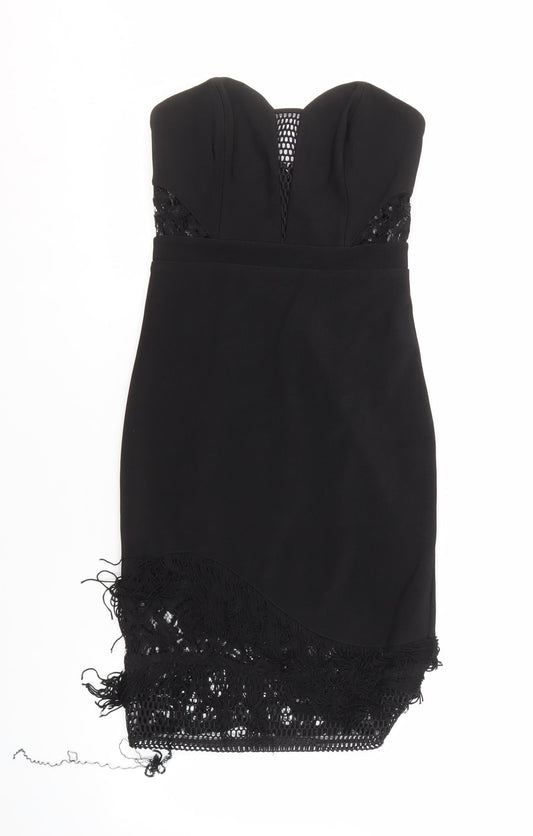 Lipsy London Women's Black Bodycon Dress Size 8