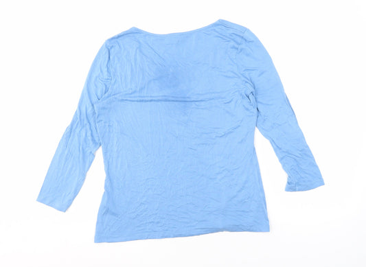 Jaeger Women's Blue 3/4 Sleeve T-Shirt Medium