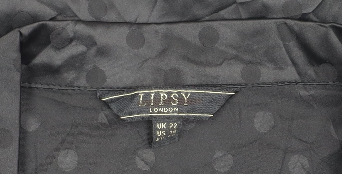 Lipsy Women’s Black Satin Polka Dot Nightshirt UK 22