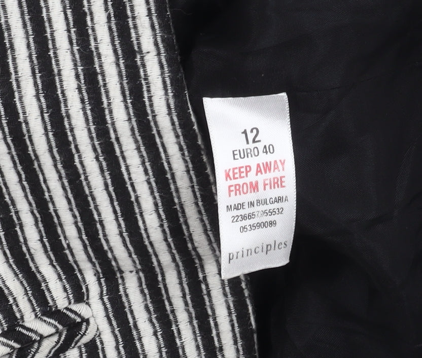 Principles Women's Black Striped Blazer Size 12