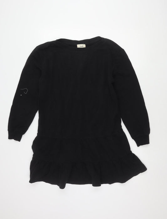 Hush Black Dress, Women, Size 6, Long Sleeve, Ruffle Accents