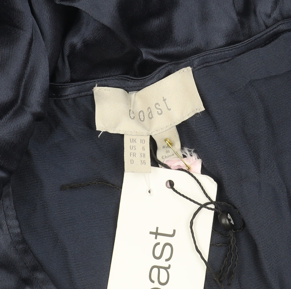 Coast Women's Blue Dress, Size 10, Button Accent