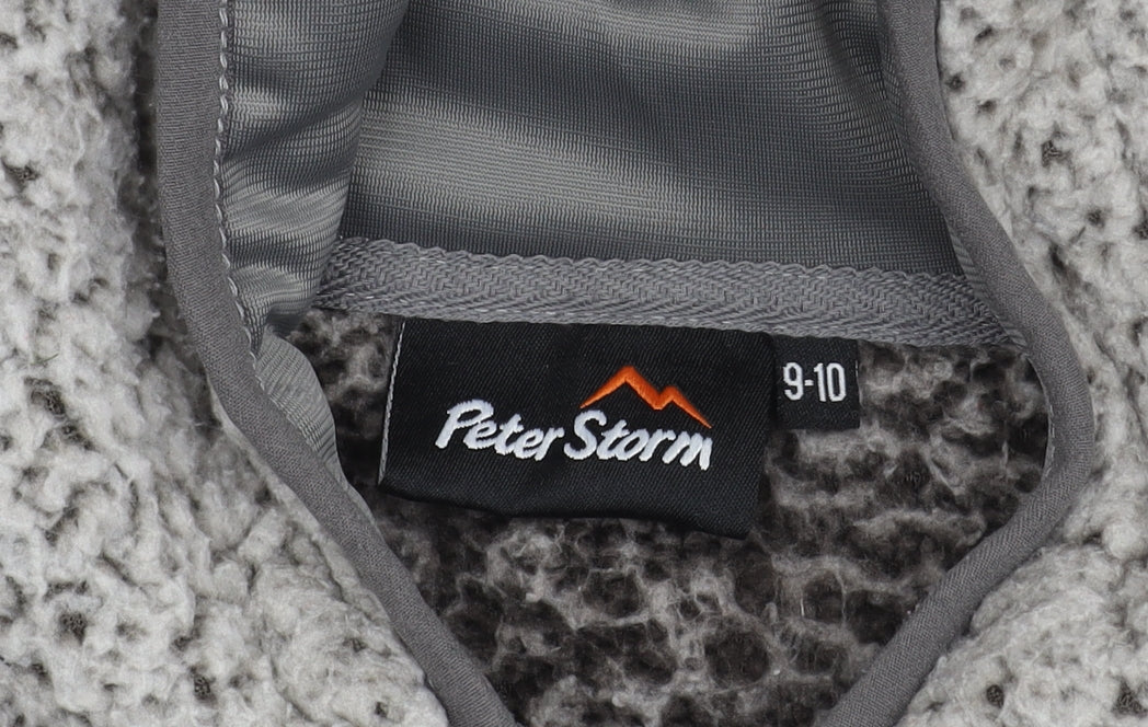 Peter Storm Grey Girls Flecked Hooded Parka Jacket 9-10Y