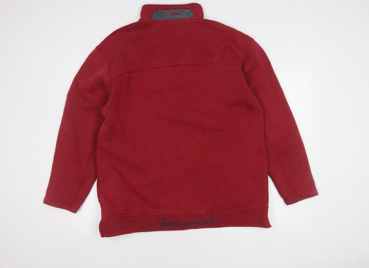 Weird Fish Men's Red 1/4 Zip Pullover Sweatshirt M