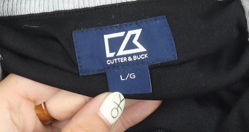 Mens UK Size L Cutter & Buck Grey 1/4 Zip Sweatshirt