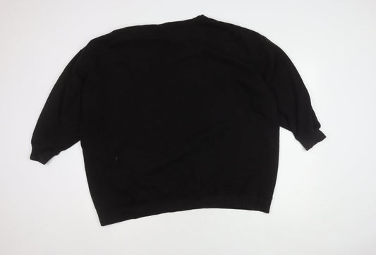 Back view of Disney Black unisex pullover sweatshirt - mickey mouse print